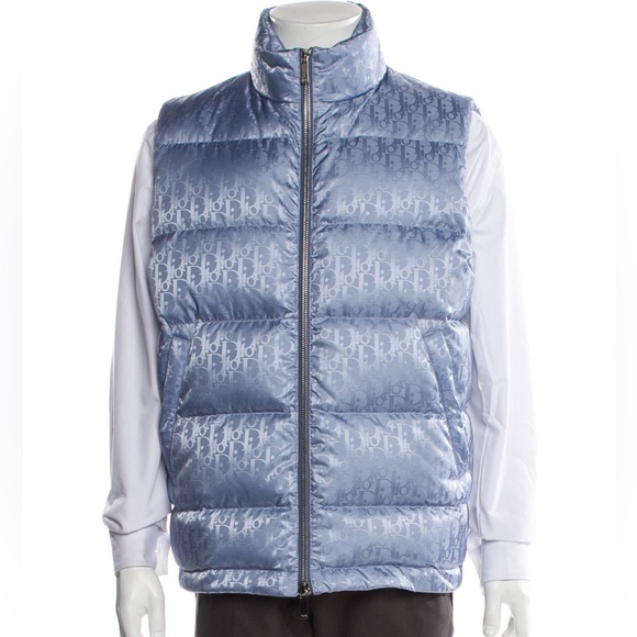 Dior Blue Oblique Gillet Puffer Vest - Authentic Size 52 Excellent Condition - Picture 14 of 16